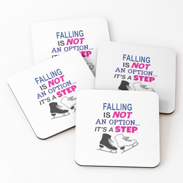 Item preview, 'Falling Is Not An Option...It's A Step' (White) designed and sold by The Button Gal.