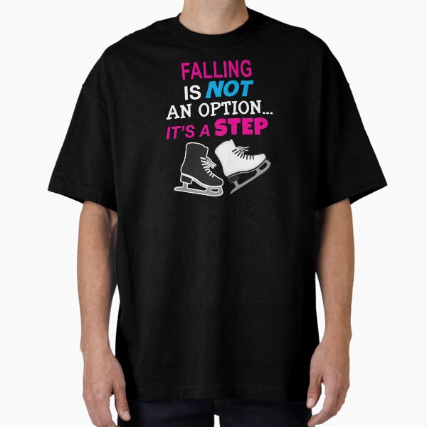 Item preview, 'Falling Is Not An Option...It's A Step' (Black) designed and sold by The Button Gal.