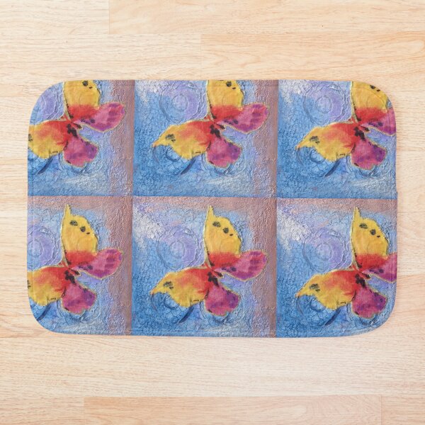 Textured Butterfly Bath Mat