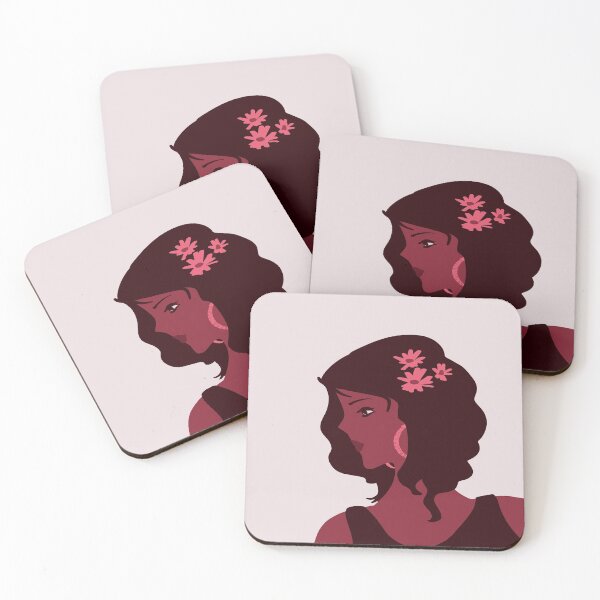 Item preview, Brown Haired Girl with Pink Earrings designed and sold by Susaans-Art.