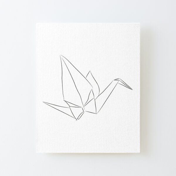 Japanese Origami paper cranes sketch, symbol of happiness, luck