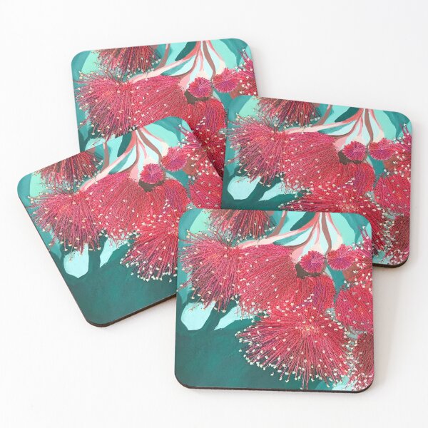 Item preview, Embroidery Burgundy Red Gum Flowers by Leah Gay designed and sold by leahgay.