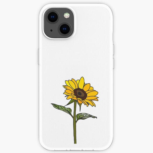 Aesthetic Sunflower on White iPhone Soft Case