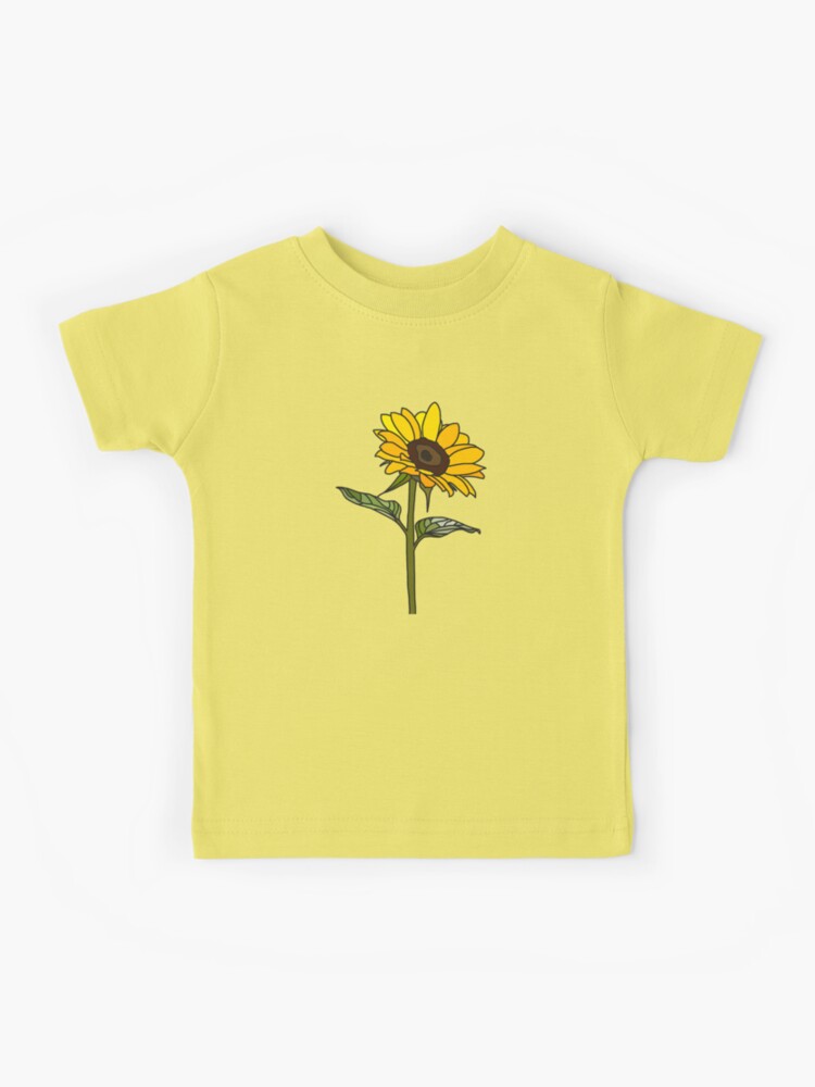 Cute Kawaii Y2K Chibi Yellow Sunflower White Shirt