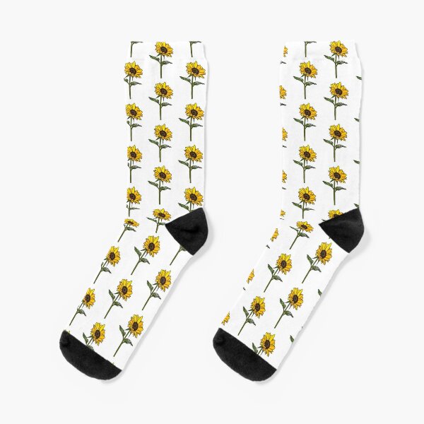 Little Aesthetic Sunflower on White Socks for Sale by Rocket-To-Pluto