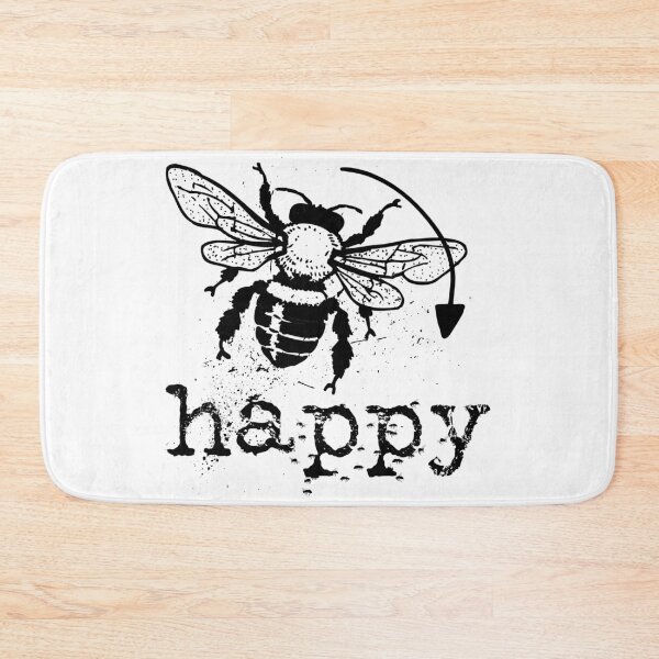 Aperçu de l'œuvre Bee happy typography text art quote by Word Fandom - wordfandom créée et vendue par Kerry Pritchard.