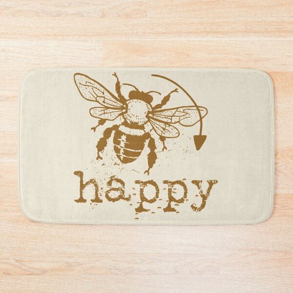Aperçu de l'œuvre Bee happy typography text art quote by Word Fandom - wordfandom créée et vendue par Kerry Pritchard.