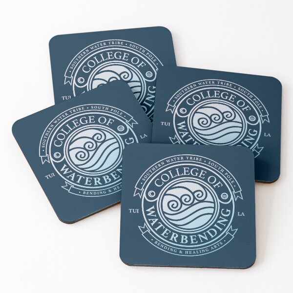 ATLA College of Waterbending: Avatar Inspired-Design Coasters (Set of 4)