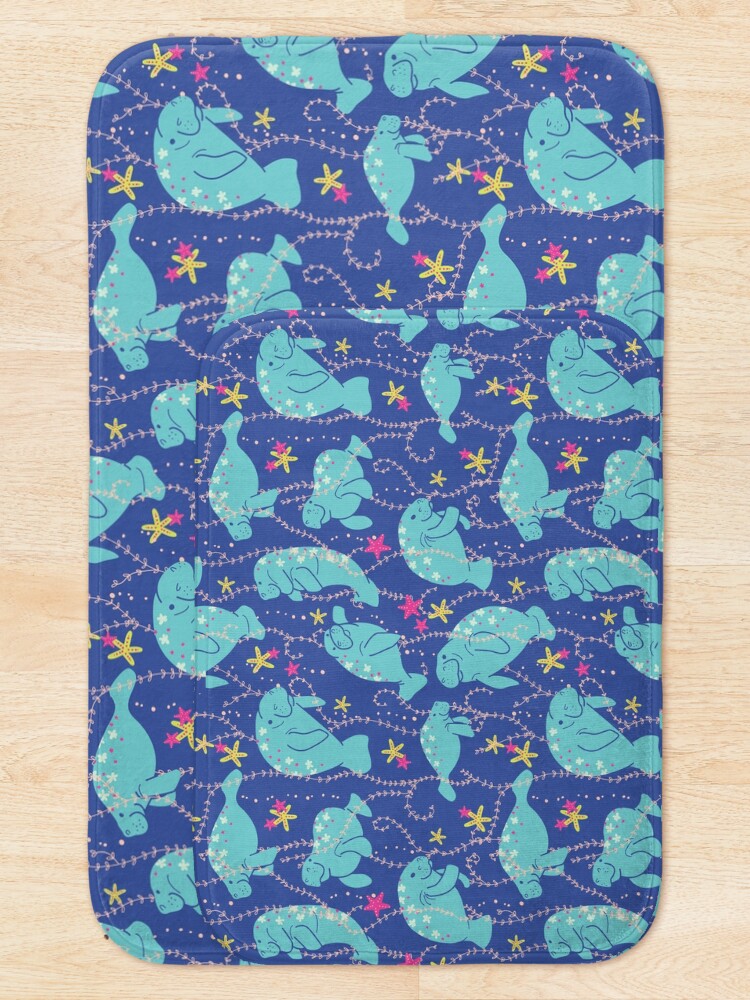 Alternate view of Oh the Hue-Manatee: bright Bath Mat