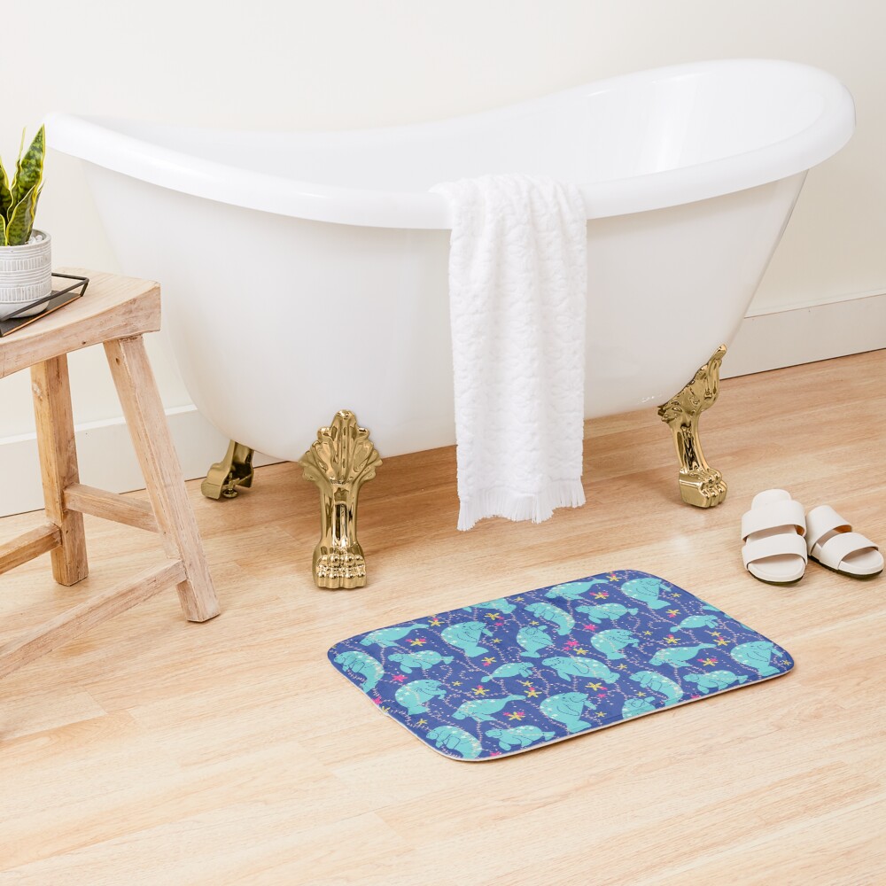 Oh the Hue-Manatee: bright Bath Mat