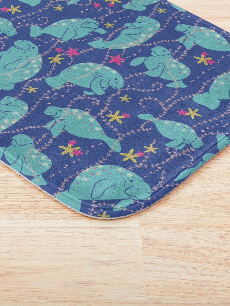 Alternate view of Oh the Hue-Manatee: bright Bath Mat