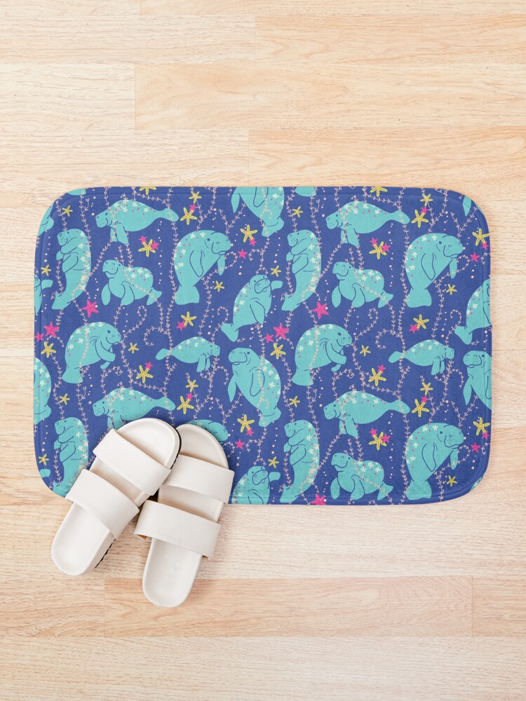 Alternate view of Oh the Hue-Manatee: bright Bath Mat