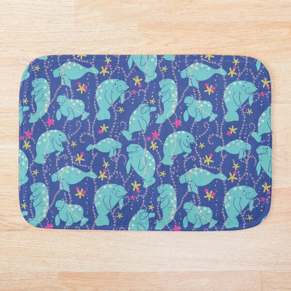 Oh the Hue-Manatee: bright Bath Mat