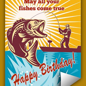 Fly Fisherman on boat catching largemouth bass Greeting Card for Sale by  patrimonio