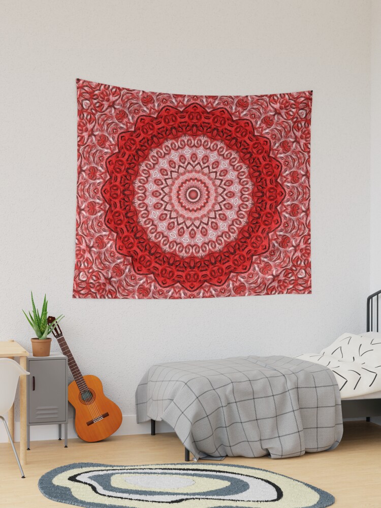 Red mandala online tapestry