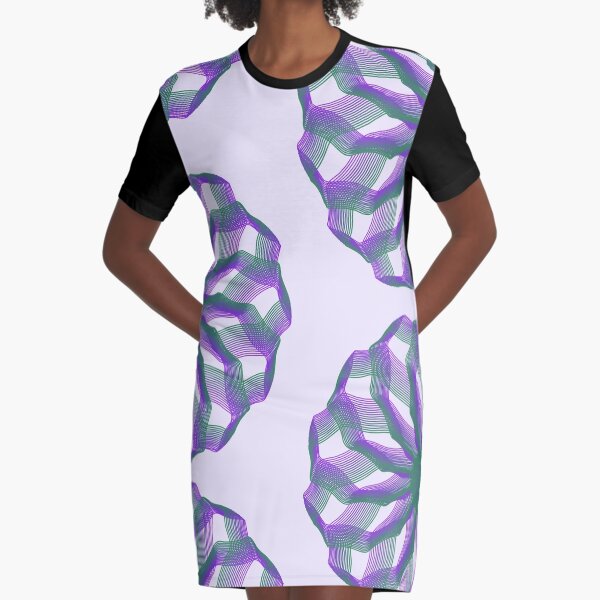 Spirograph with green and violet Graphic T-Shirt Dress