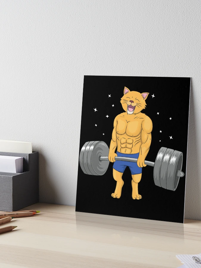 Cat Deadlift Powerlifting T Shirt Fitness Gym Lifting Weights Tee Gifts |  Poster