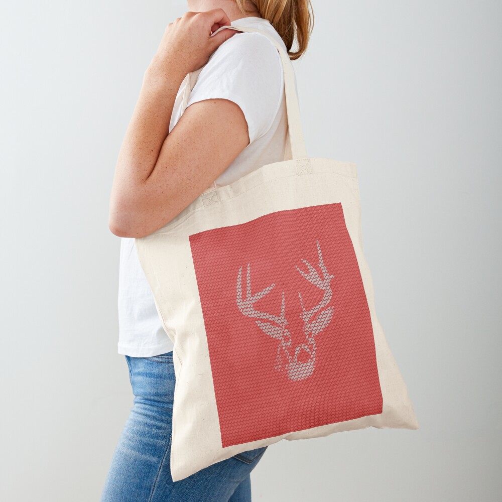 Knitted Reindeer Sweater Tote Bag