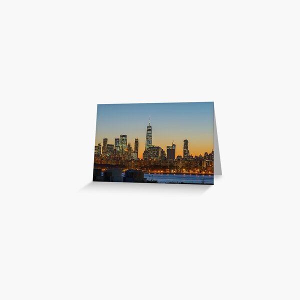 Skyline de Manhattan la nuit Carte de vœux