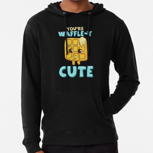 Funny You're Waffle-y Cute Waffle Breakfast Pun Lightweight Hoodie