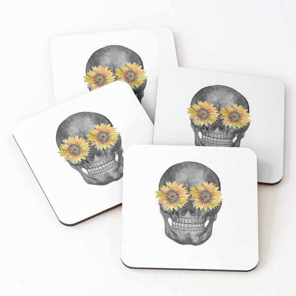 Item preview, Skull with sunflowers designed and sold by susserain.