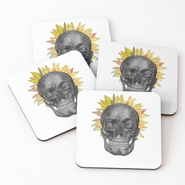 Item preview, Human skull with sunflower crown designed and sold by susserain.