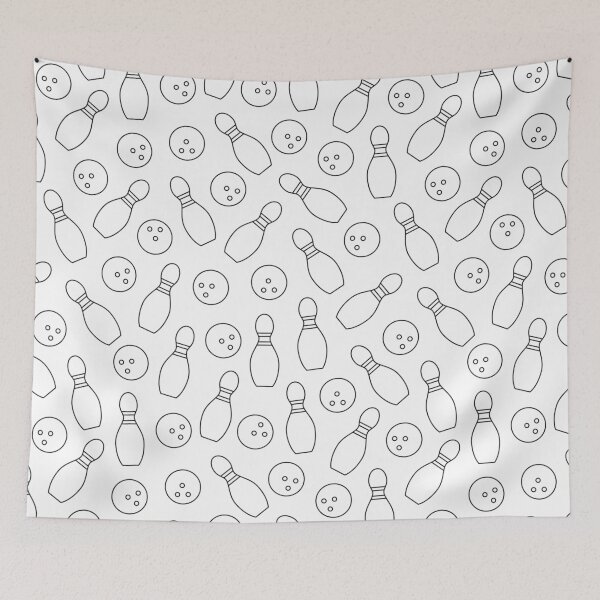 Item preview, Bowling seamless black pattern. Outline simple vector background. designed and sold by illucesco.