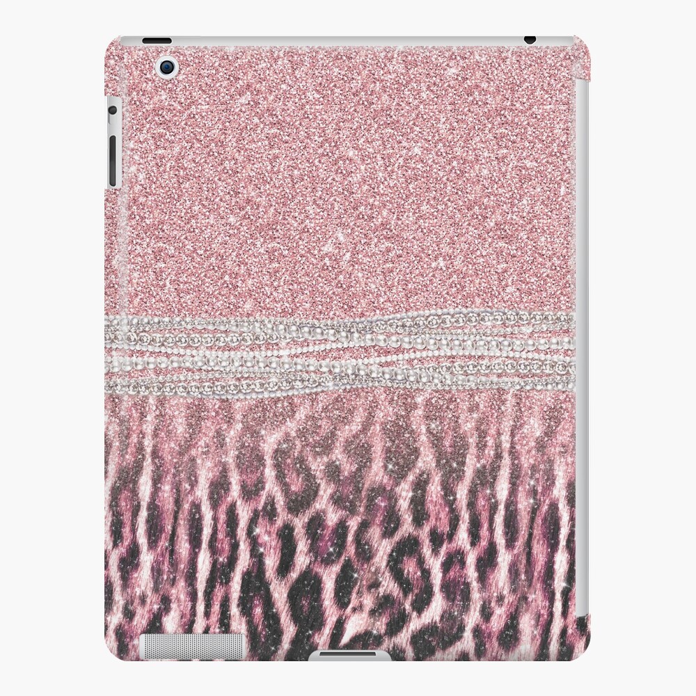 Pink Black Leopard Print Faux Glitter | Art Board Print