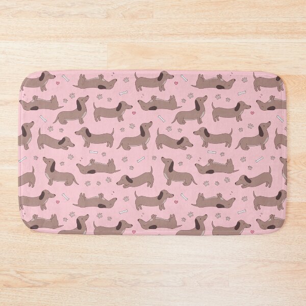Item preview, Light Pink Dachshund Dog Paws Bones Pattern designed and sold by lucypooki.