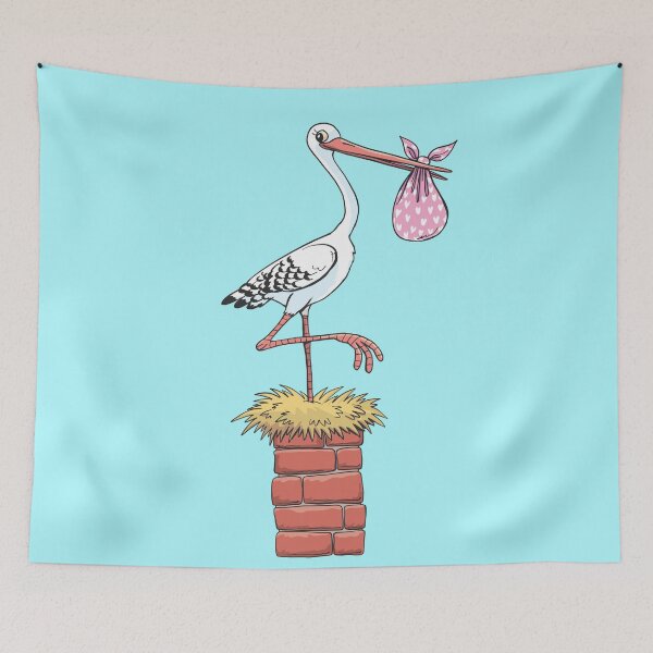 Item preview, stork on the chimney holds the bind designed and sold by duxpavlic.