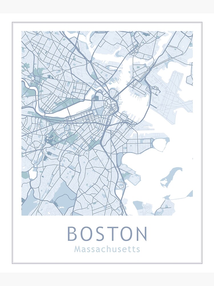Boston City Map, USA City Massachusetts by TheRedFinch