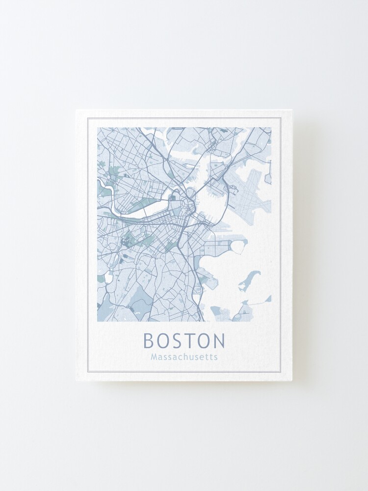 Alternate view of Boston City Map, USA City Massachusetts Mounted Print