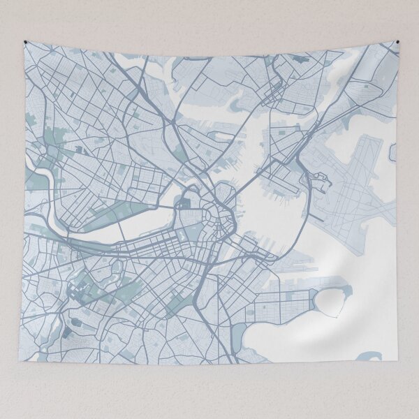 Item preview, Boston City Map, USA City Massachusetts designed and sold by TheRedFinch.