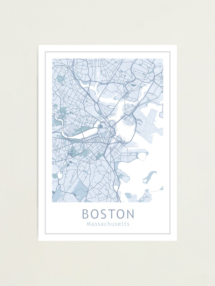 Alternate view of Boston City Map, USA City Massachusetts Photographic Print