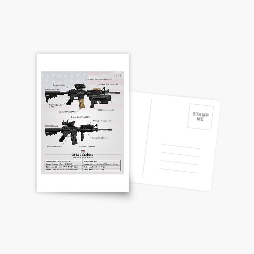 carte-postale-m4a1-carbine-l-arme-de-service-de-l-arm-e-am-ricaine