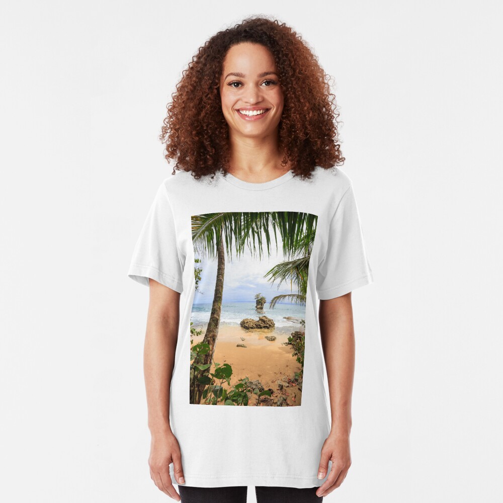 Beach in Manzanillo Costa Rica Slim Fit T-Shirt