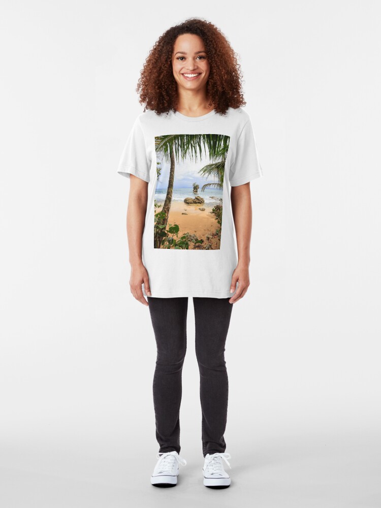 Alternate view of Beach in Manzanillo Costa Rica Slim Fit T-Shirt