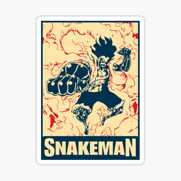 This is Luffy in gear 4 (Snakeman) Sticker for Sale by Gliphel