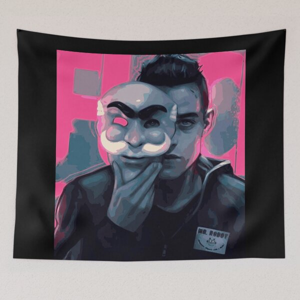 Item preview, Mr. Robot and His Mask - Rami Malek Fanart designed and sold by L. Layne.