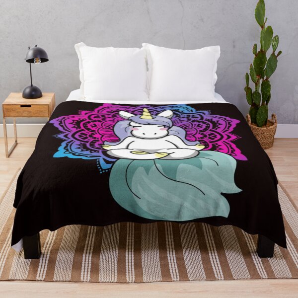 Item preview, Unicorn in Yoga Lotus Meditation Mandala designed and sold by wishtopia.