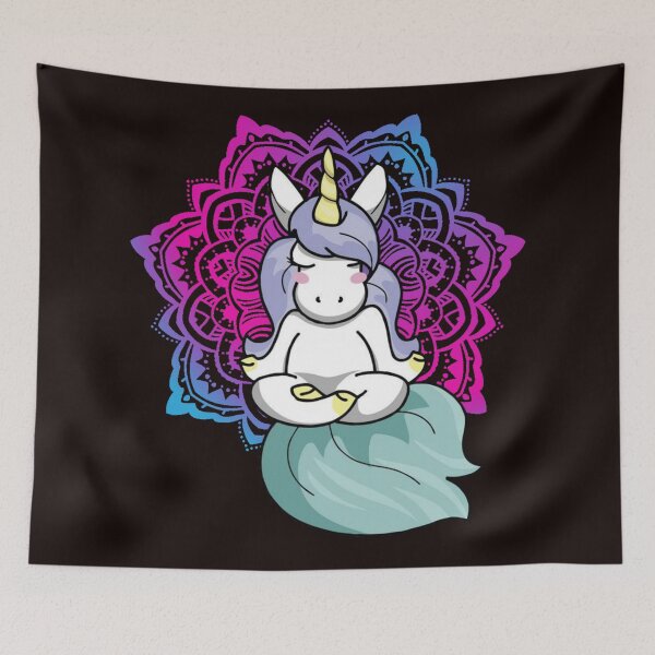 Item preview, Unicorn in Yoga Lotus Meditation Mandala designed and sold by wishtopia.