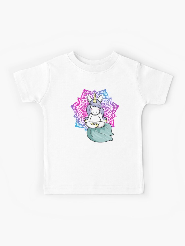 Unicorn Yoga Meditating Tshirt For Women And Kids