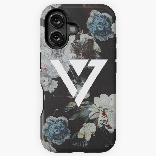 Artikel-Vorschau von Schwarz Floral Siebzehn Kpop iPhone und Samsung Fall, designt und verkauft von rincakes.