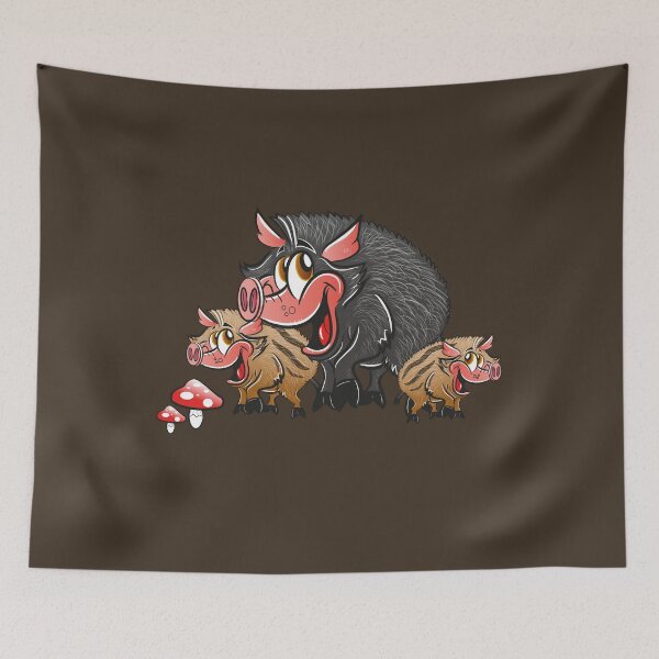 Item preview, Boar mom with little boarlings or baby piglets designed and sold by Grafikdiva.
