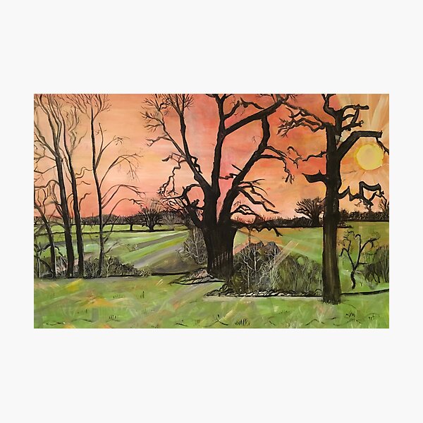 Flaming Skies On A January Afternoon Photographic Print
