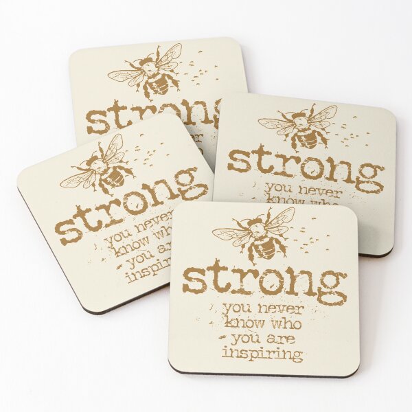 Item preview, Bee strong you never know who you are inspiring typography text art quote by Word Fandom - wordfandom designed and sold by Kerry Pritchard.