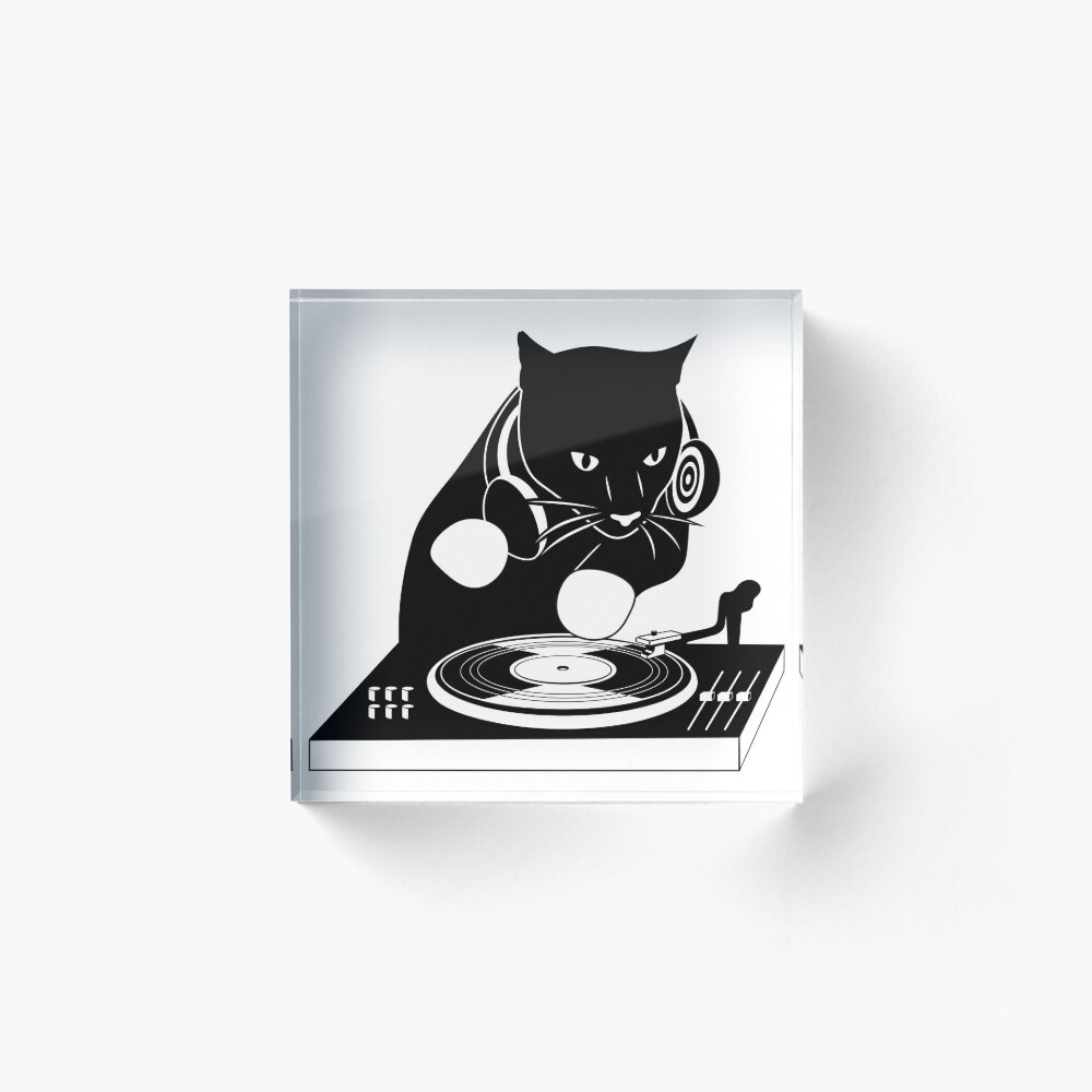 Pop art DJ Cat Chilling with Headphones | Art Board Print
