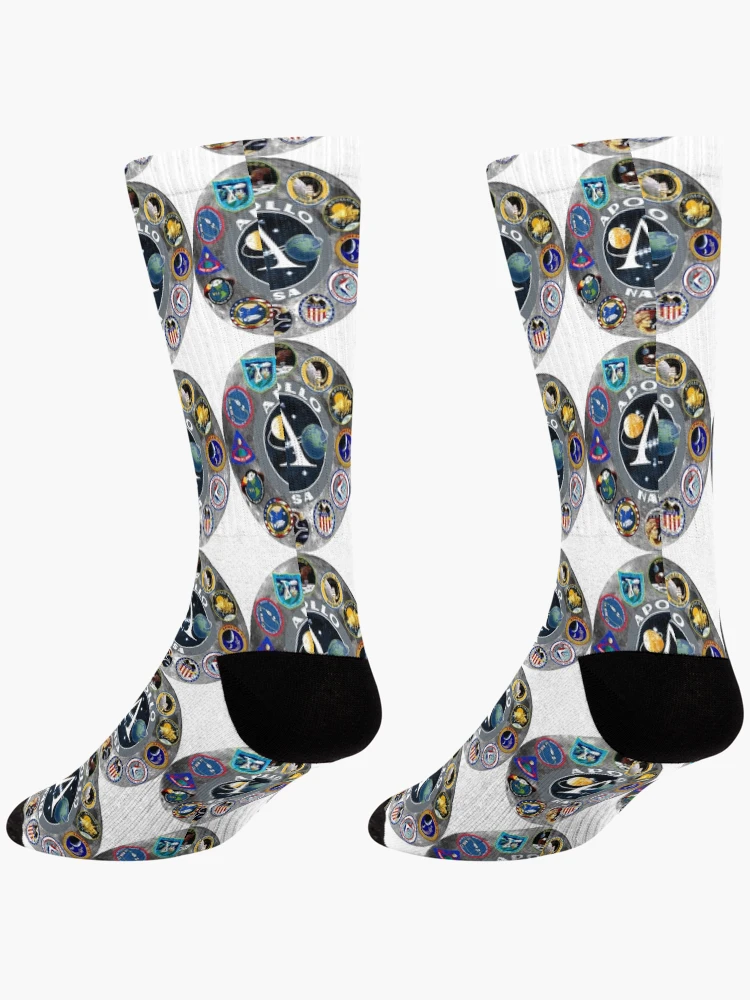 Thumbnail 4 of 5, Socks, Apollo Mission Composite Logo designed and sold by Nikki SpaceStuffPlus.