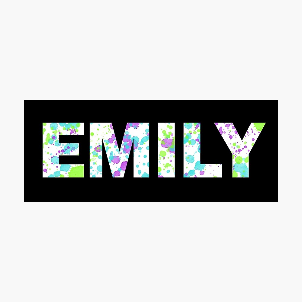 EMILY Paint Splatter Name - White Background