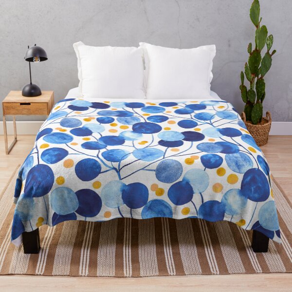 Item preview, Pompom Plants in Cobalt & Gold  designed and sold by TigaTiga.
